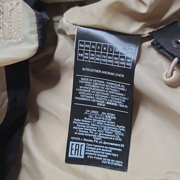 NWT Men's Burton Frostner 2L Anorak Jacket Various Sizes - Picture 6 of 8